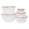 10P Round Food Storage Containers - Red