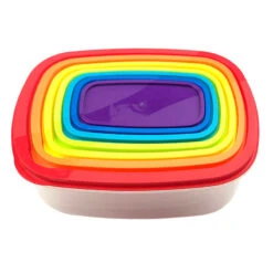 14-Piece Rectangle Food Storage Containers, Rainbow