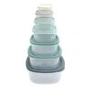 14-Piece Teal & Taupe Ombre Food Storage Container Set, Square