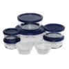 16-Piece Glass Food Storage Container Set, Blue 2 16-Piece Glass Food Storage Container Set, Blue -Cheap Cookware Store 16 piece glass food storage container set blue