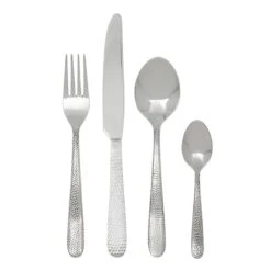 16-Piece Hammered Stainless Steel Cutlery Set