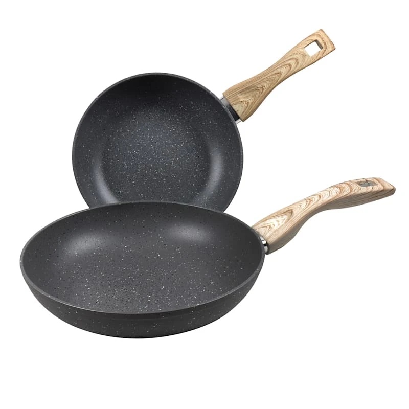 2-Pack Grey Speckled Non-Stick Fry Pan 3 2-Pack Grey Speckled Non-Stick Fry Pan