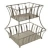 2-Tier Satin Nickel Metal Fruit Basket