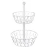 2-Tier White Iron Wire Fruit Basket