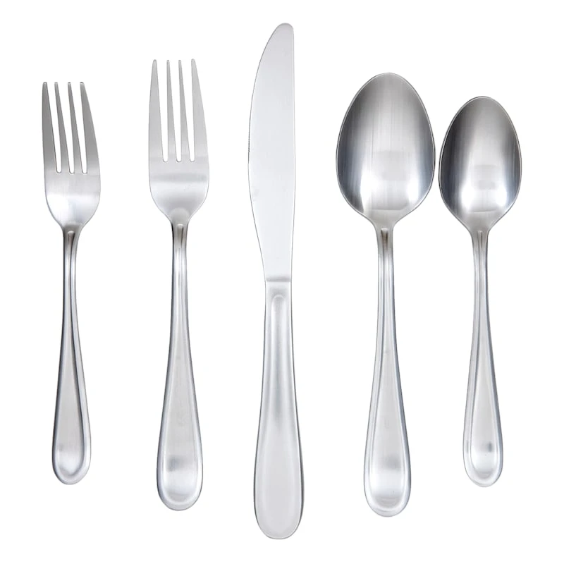 20-Piece Malibu Satin Flatware Set 3 20-Piece Malibu Satin Flatware Set