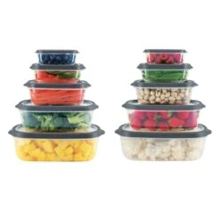 20-Piece Rectangle Plastic Food Storage Set With Vent Lid 8 20-Piece Rectangle Plastic Food Storage Set With Vent Lid -Cheap Cookware Store 20 piece rectangle plastic food storage set with vent lid 2