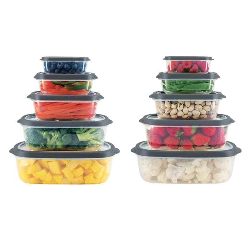 20-Piece Rectangle Plastic Food Storage Set With Vent Lid 5 20-Piece Rectangle Plastic Food Storage Set With Vent Lid - Image 3