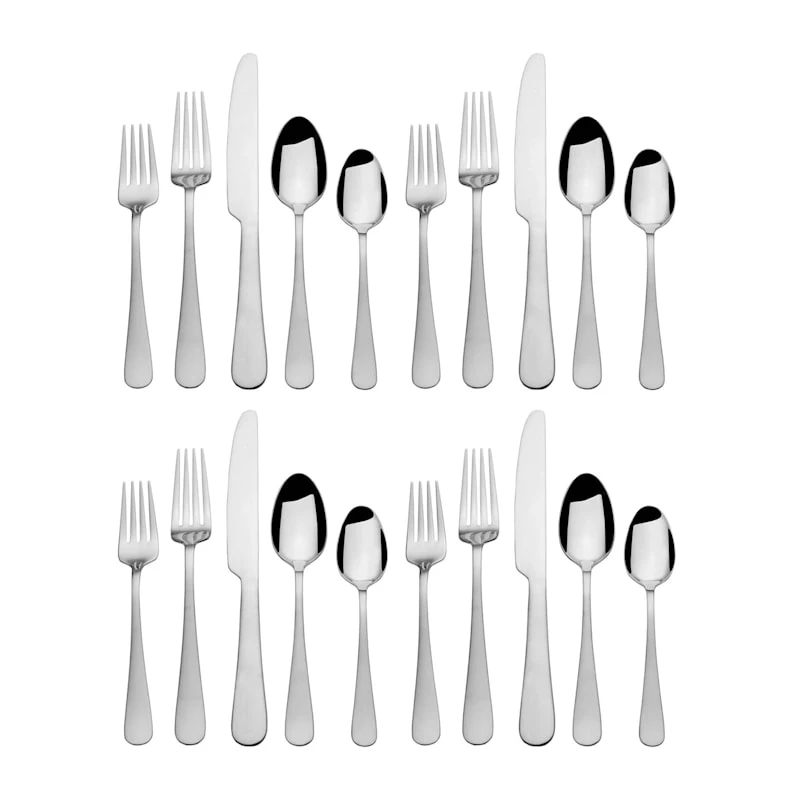 20-Piece Shelton Flatware Set, Satin Silver 4 20-Piece Shelton Flatware Set, Satin Silver - Image 2