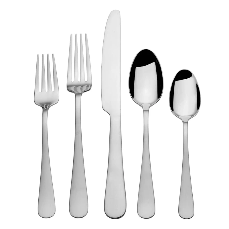 20-Piece Shelton Flatware Set, Satin Silver 3 20-Piece Shelton Flatware Set, Satin Silver