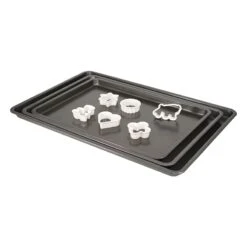 3 Baking Sheets With 6 Cookie Cutters Set