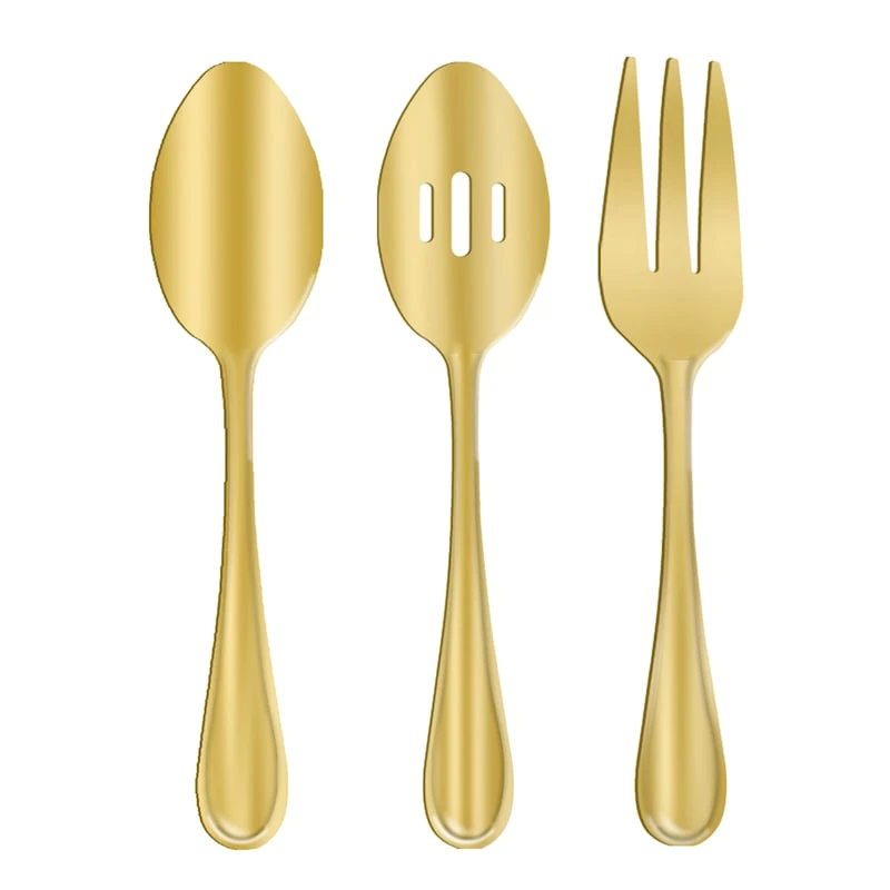 3-Piece Bayley Serving Utensil Set, Champagne Gold 3 3-Piece Bayley Serving Utensil Set, Champagne Gold