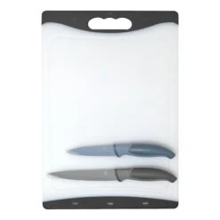 3-Piece Cutting Board & Knife Set, Charcoal