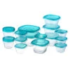 30-Piece Plastic Food Storage Container Set, Aqua -Cheap Cookware Store 30 piece plastic food storage container set aqua