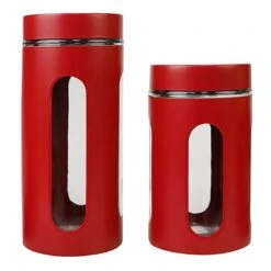 4-Piece Canister Set, Red -Cheap Cookware Store 4 piece canister set red 2