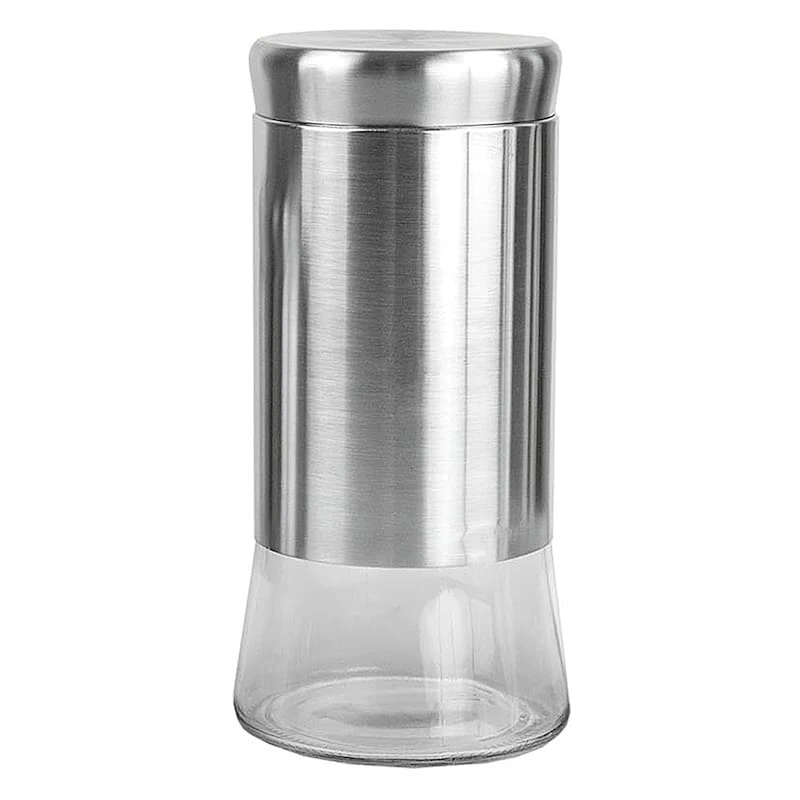 4-Piece Canister Set With Clear Base, Silver 6 4-Piece Canister Set With Clear Base, Silver - Image 4