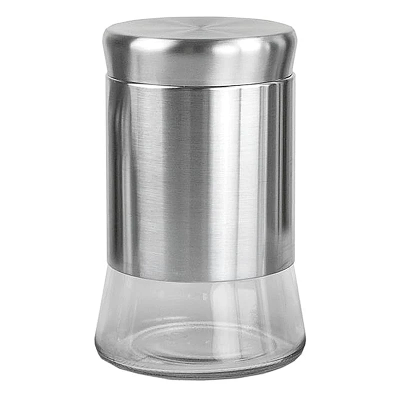 4-Piece Canister Set With Clear Base, Silver 7 4-Piece Canister Set With Clear Base, Silver - Image 5