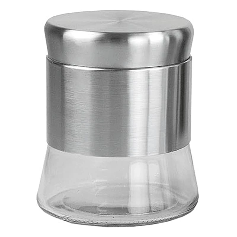 4-Piece Canister Set With Clear Base, Silver 8 4-Piece Canister Set With Clear Base, Silver - Image 6