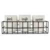 4-Piece Flatware Caddy Set White Cylinder Holder Black Metal Rack 2 4-Piece Flatware Caddy Set White Cylinder Holder Black Metal Rack -Cheap Cookware Store 4 piece flatware caddy set white cylinder holder black metal rack