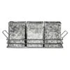 4-Piece Galvanized Metal Flatware Caddy Set, 13"