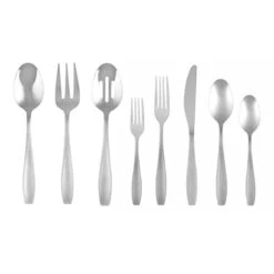 51-Piece Tryus Mirrored & Sanded Silver Flatware Set