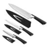 6-Piece Black Handle Knife & Sheath Set