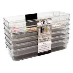 6-Piece Rectangle Non-Slip Drawer Organizer, Clear
