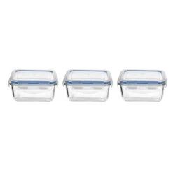 6-Piece Square Glass Food Storage Set With Locking Lids