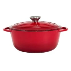 7-Quart Enameled Cast Iron Dutch Oven, Red