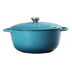 7-Quart Enameled Cast Iron Dutch Oven, Teal