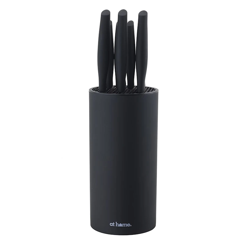 9-Piece Black Handle Knife Block Set 4 9-Piece Black Handle Knife Block Set - Image 2