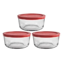 Anchor Hocking 6-Piece Snug Fit 4-Cup Storage Set -Cheap Cookware Store anchor hocking 6 piece snug fit 4 cup storage set 2