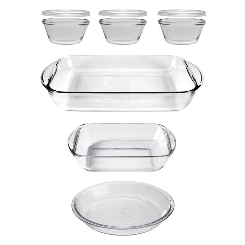 Anchor Hocking 9-Piece Clear Glass Baking Set 3 Anchor Hocking 9-Piece Clear Glass Baking Set