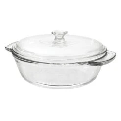 Anchor Hocking Clear Glass Casserole Dish With Lid, 2qt