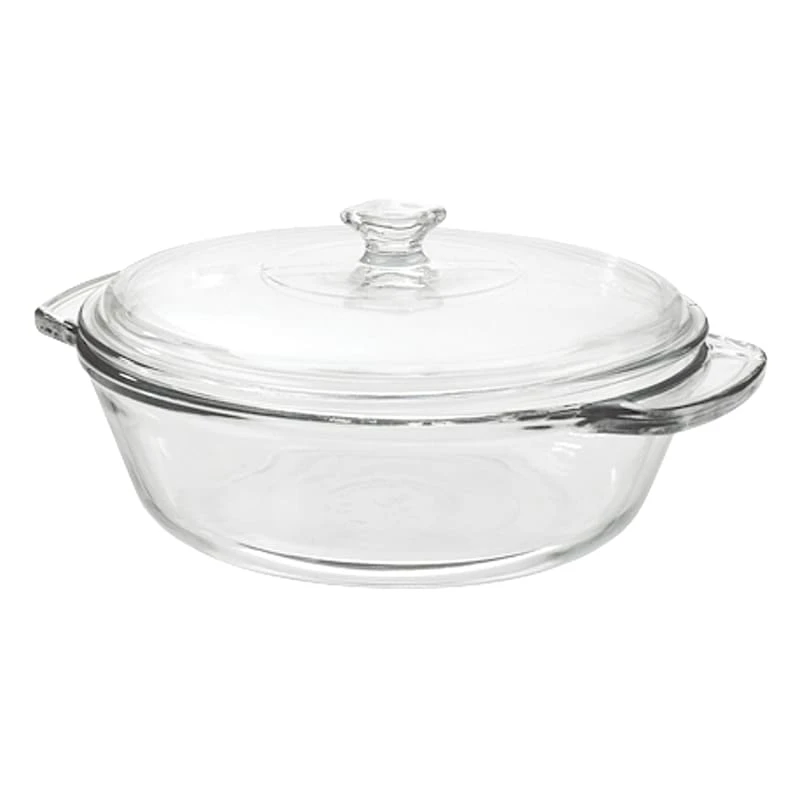 Anchor Hocking Clear Glass Casserole Dish With Lid, 2qt 3 Anchor Hocking Clear Glass Casserole Dish With Lid, 2qt