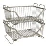 Ashley Stackable Storage Basket Tray, Satin Nickel -Cheap Cookware Store ashley stackable storage basket tray satin nickel