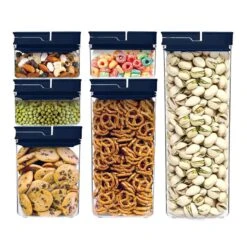 Bistro 12-Piece Airtight Food Storage Container Set, Blue -Cheap Cookware Store bistro 12 piece airtight food storage container set blue 5