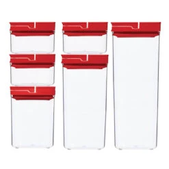 Bistro 12-Piece Airtight Food Storage Container Set, Red