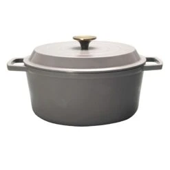 Bistro 3-Quart Enameled Cast Iron Dutch Oven, Grey