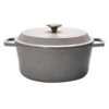 Bistro 5-Quart Enameled Cast Iron Dutch Oven, Grey -Cheap Cookware Store bistro 5 quart enameled cast iron dutch oven grey