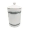 Bistro Light Grey Striped Ceramic Canister, 10.75" 1 Bistro Light Grey Striped Ceramic Canister, 10.75" -Cheap Cookware Store bistro light grey striped ceramic canister 10.75
