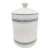 Bistro Light Grey Striped Ceramic Canister, 9" 2 Bistro Light Grey Striped Ceramic Canister, 9" -Cheap Cookware Store bistro light grey striped ceramic canister 9