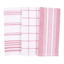 Bistro Set Of 3 Red Kitchen Towels