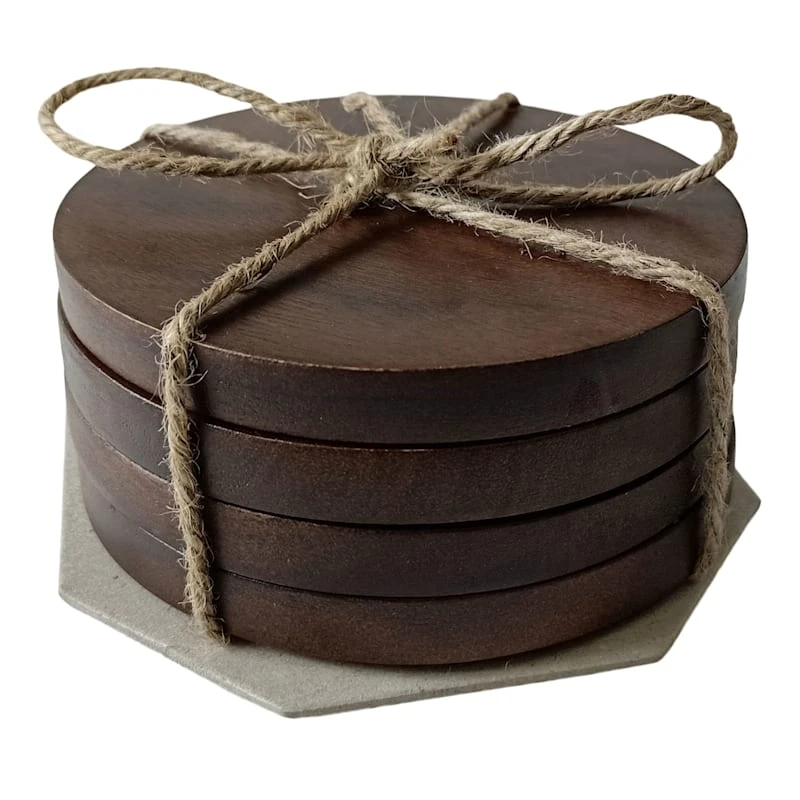 Bistro Set Of 4 Round Wooden Coaster 3 Bistro Set Of 4 Round Wooden Coaster