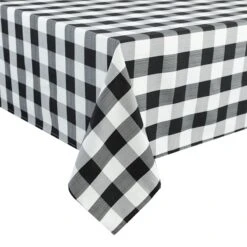 Black Buffalo Check Tablecloth, 60x84