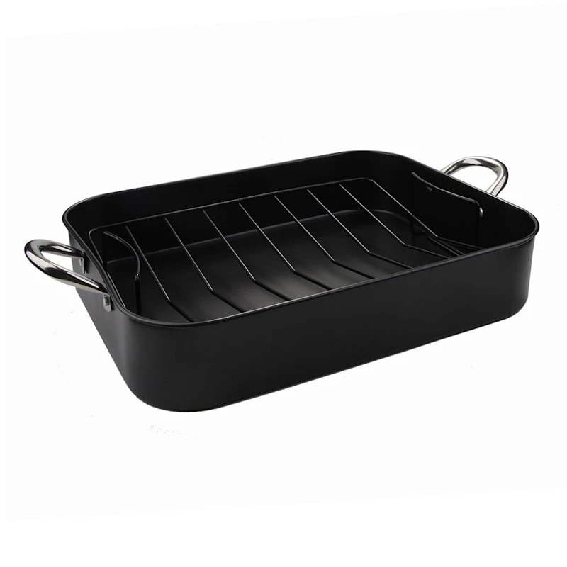 Black Metal Nonstick Roasting Pan 3 Black Metal Nonstick Roasting Pan