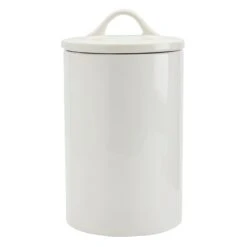 Blanc De Blanc White Ceramic Canister, Large