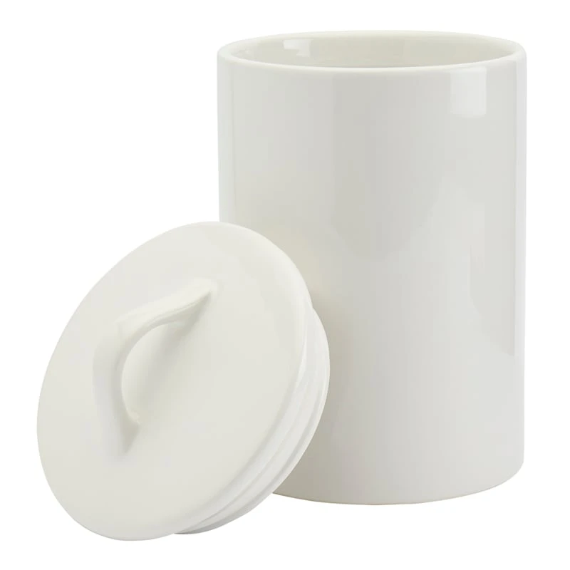 Blanc De Blanc White Ceramic Canister, Small 4 Blanc De Blanc White Ceramic Canister, Small - Image 2