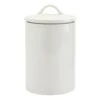 Blanc De Blanc White Ceramic Canister, Small -Cheap Cookware Store blanc de blanc white ceramic canister small
