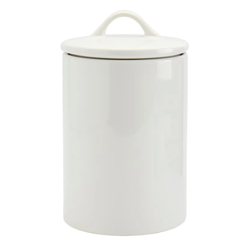 Blanc De Blanc White Ceramic Canister, Small 3 Blanc De Blanc White Ceramic Canister, Small