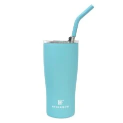 Capri Aqua Steel Tumbler With Straw, 20oz